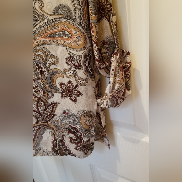 Susan Graver Paisley Long Sleeved Button-Down Tunic - Picture 5 of 6